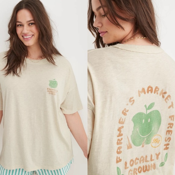 aerie Tops - Aerie farmers market graphic oversized tshirt